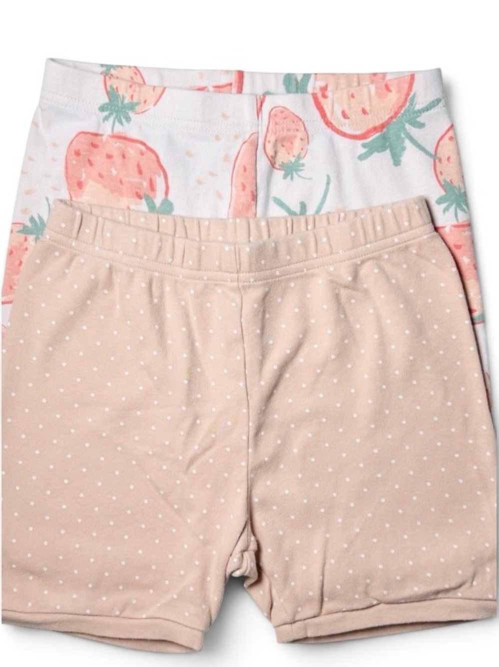 Pekkle & Carter's Girl Strawberry & Peach Polka Dot Lounge Shorts Duo 7-8 Summer